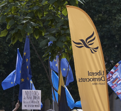 Image courtesy of Keith Selmes Lib Dem SouthWest sail flag