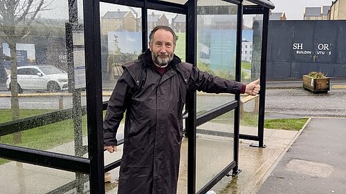 Steve Guy at Bus Stop