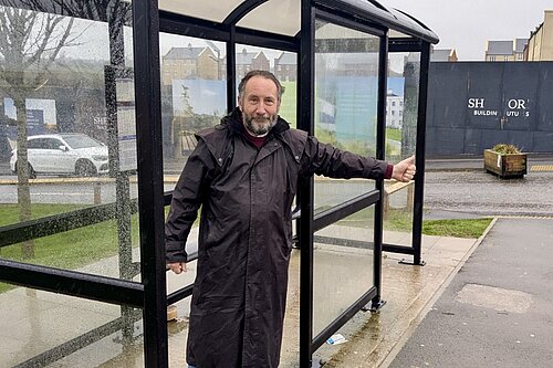 Steve Guy at Bus Stop