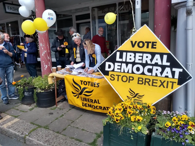 Totnes Street Stall Lib Dem street stall in Totnes