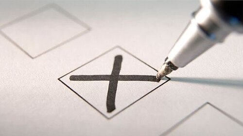 A cross on ballot