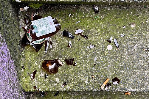 Litter on street 